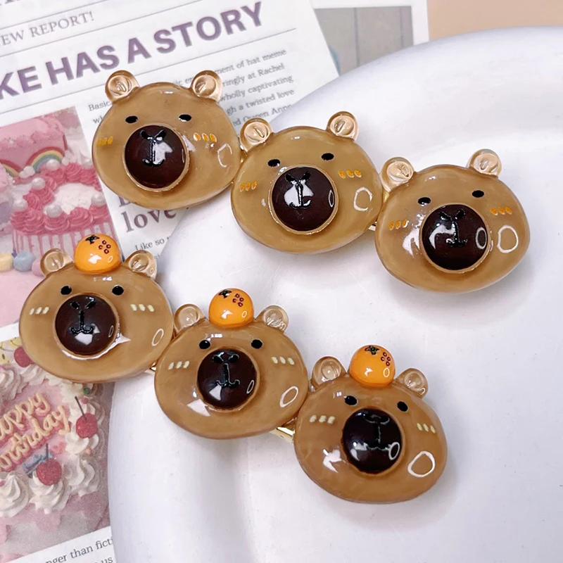 Cute Cartoon Capybara Hair Clip Creative Animal Barrettes Side Clips For Women Girls Lovely Sweet Hair Accessories Headwear