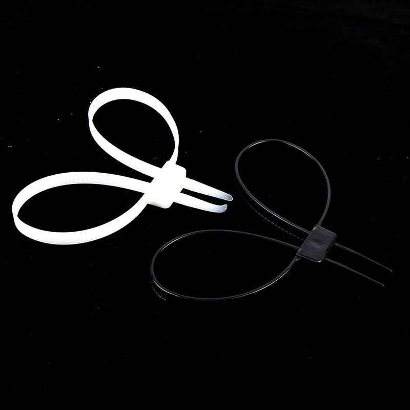 1 قطعة أصفاد الشرطة البلاستيكية مزدوجة فليكس الكفة أصفاد البريدي التعادل ربطات كابل النايلون