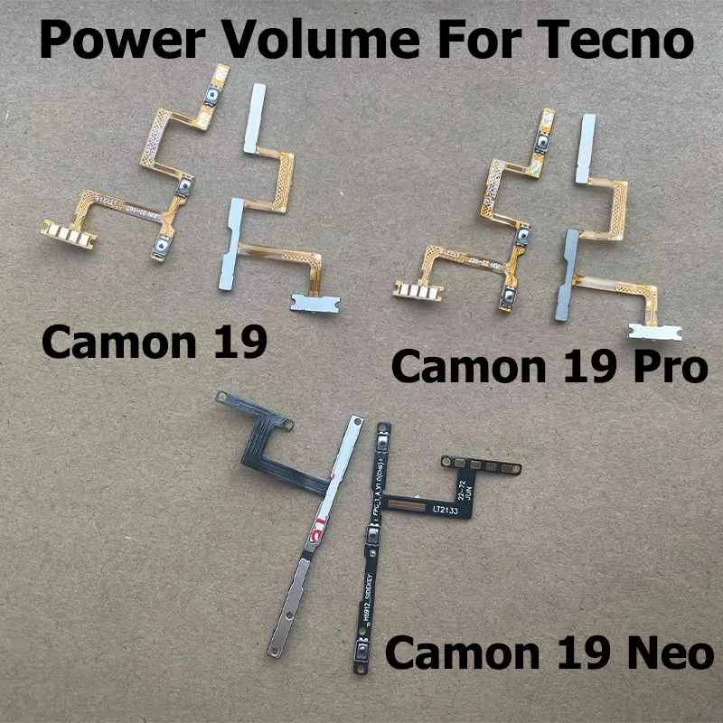 Power Flex For Tecno Camon 19 Pro Neo 5G Switch Power On Off Key Mute Volume Button Ribbon Flex Cable Replacement