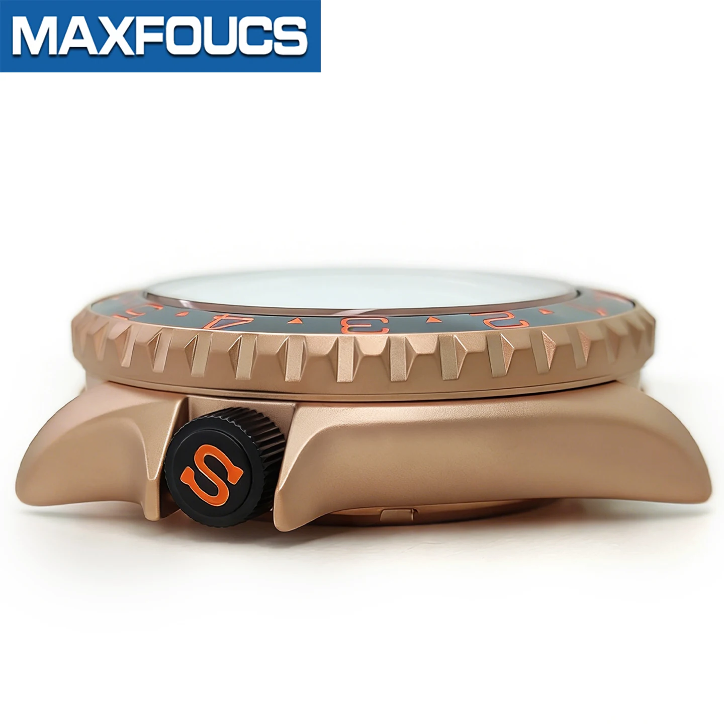 Mattes 3.8 SKX Roségold Uhrengehäuse Krone bei 4 Uhr Edelstahl-Finish MOD NH36 Saphirglas Lünette Kundenspezifische Teile – Detail 14