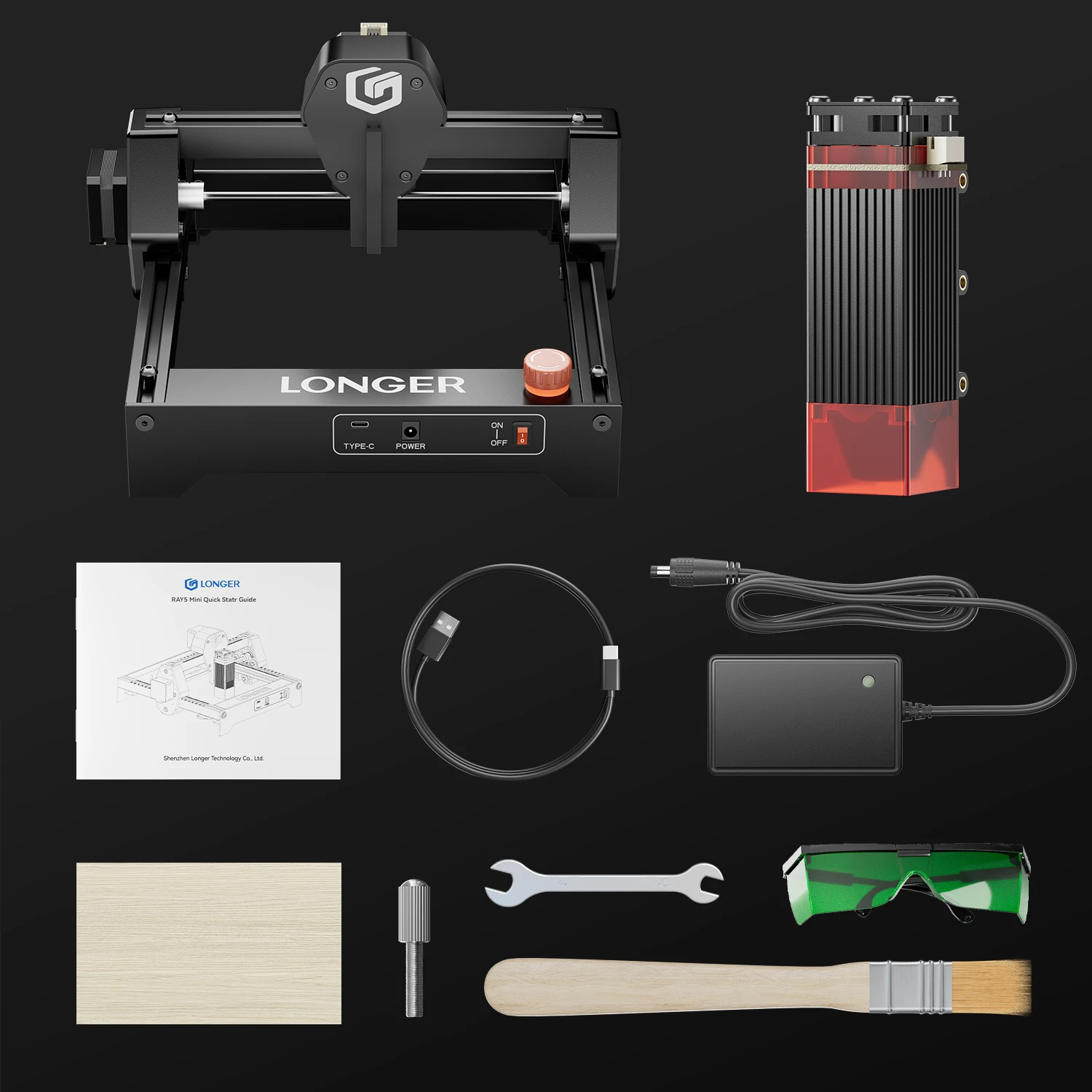 LONGER Macchina per incisore per incisione laser RAY5 mini ad alta velocità co2 CNC Legno Pelle Stampante per intaglio del metallo Protable KIT Strumenti fai da te