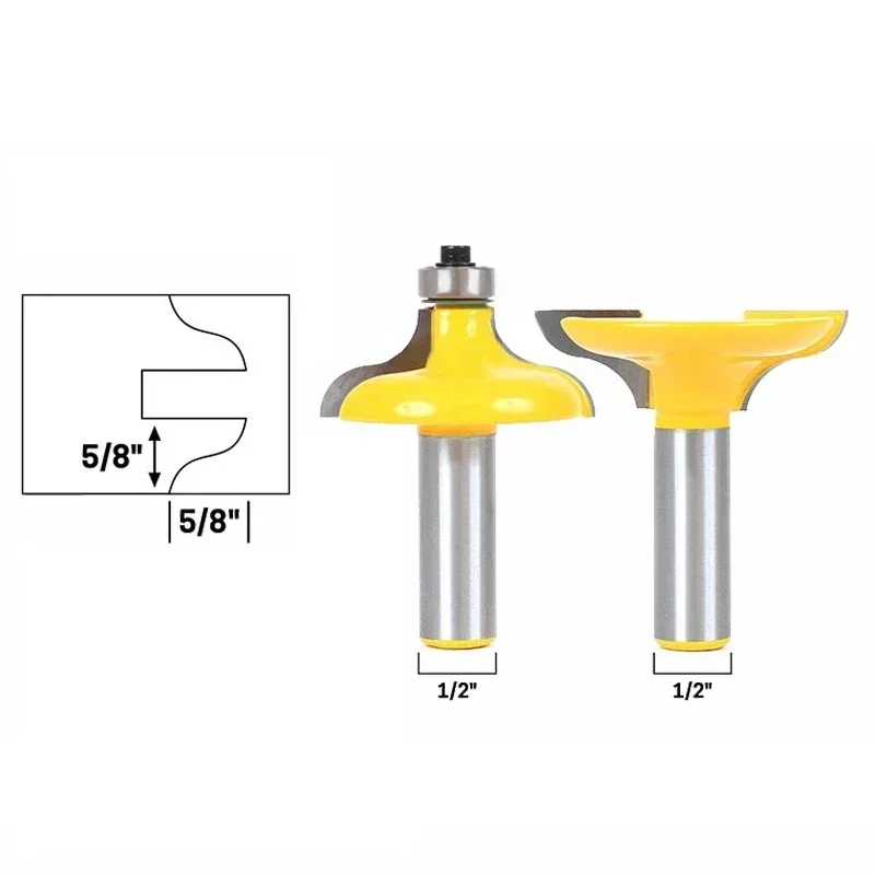 

2PCS 12mm 1/2 Shank Entry Door Milling Cutters Long Tenons Router Bit Tenon Cutter for Woodworking Tool Bits