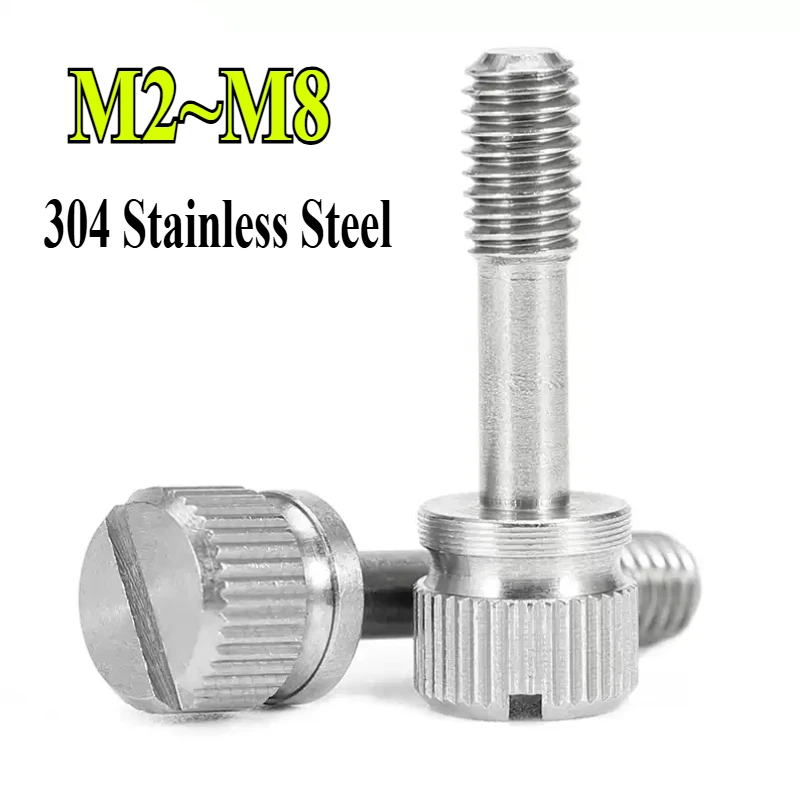 1/5 pièces M2 M2.5 M3 M4 M5M6M8 GB839 304 vis à main fendue en acier inoxydable serrer à la main Anti-desserrage boulon moleté captif