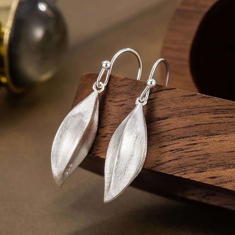 

Серьги из стерлингового серебра 925 пробы для женщин, геометрические искрящиеся серьги с кисточками в виде листьев, модные ювелирные изделия, подарок для вечеринки, свадьбы, pendientes