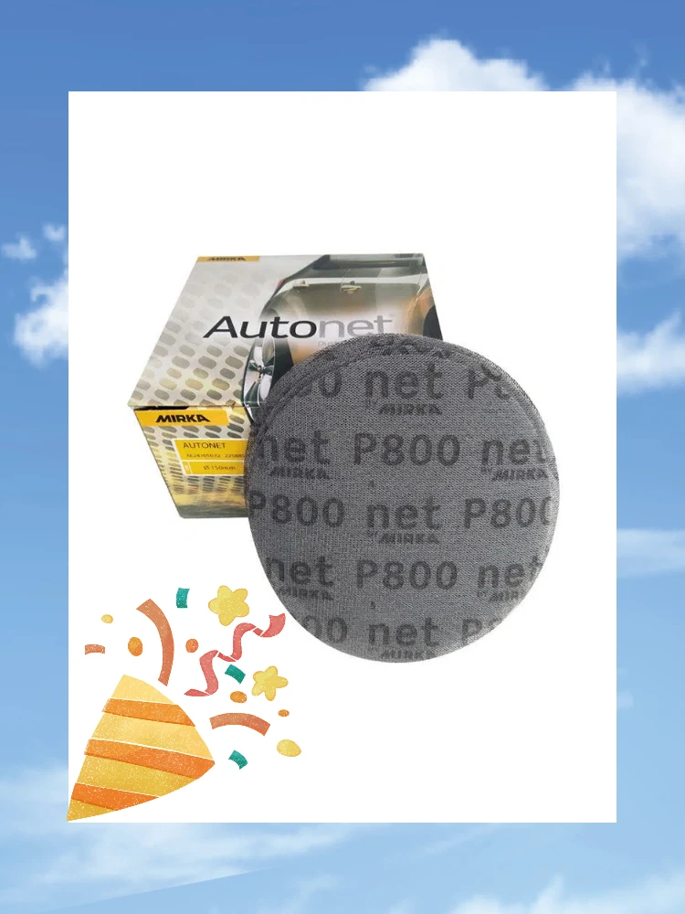 

50Pcs 6 Inch 150mm Mesh Sanding Discs Aluminum Oxide Dust-Free Anti-Blocking MIRKA Abrasive Sandpaper for Car Paint Surface