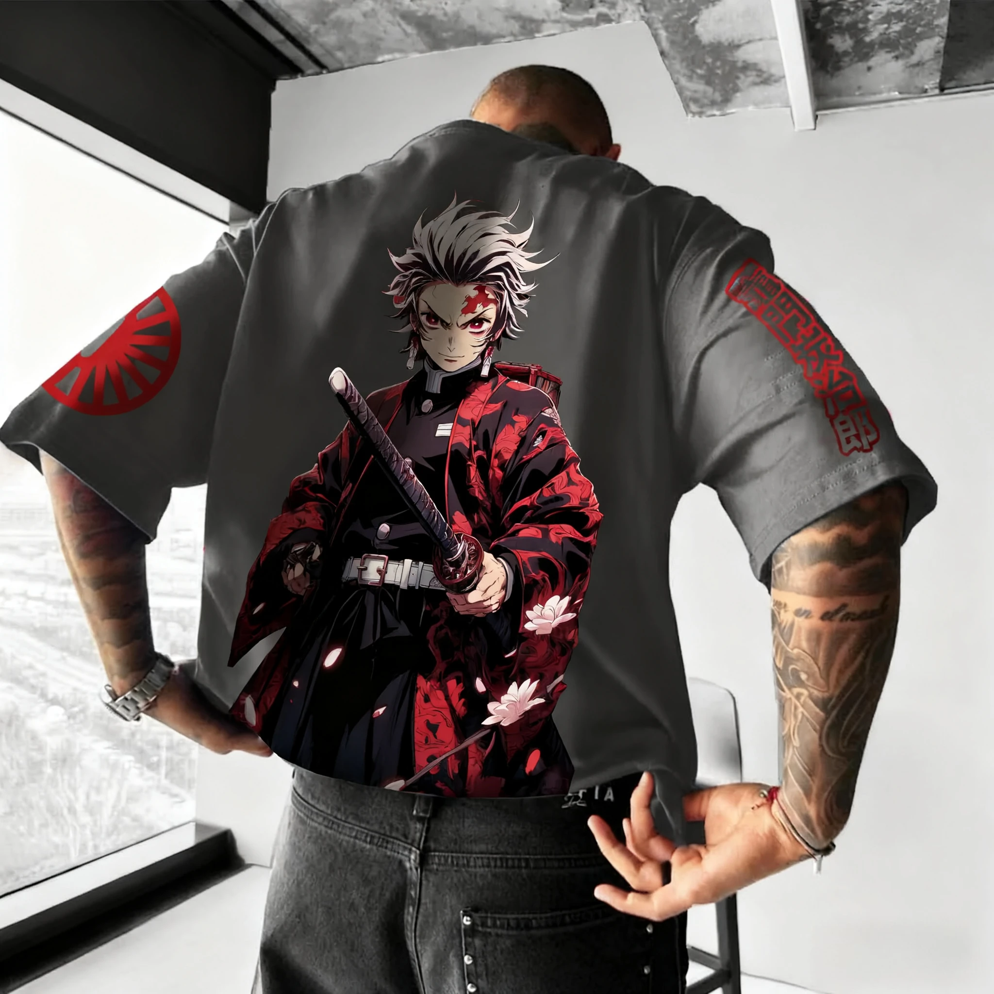2025 Demon Slayer Anime Stampa Puro cotone a maniche corte da uomo e da donna Allentato sportivo Moda estiva T-shirt girocollo