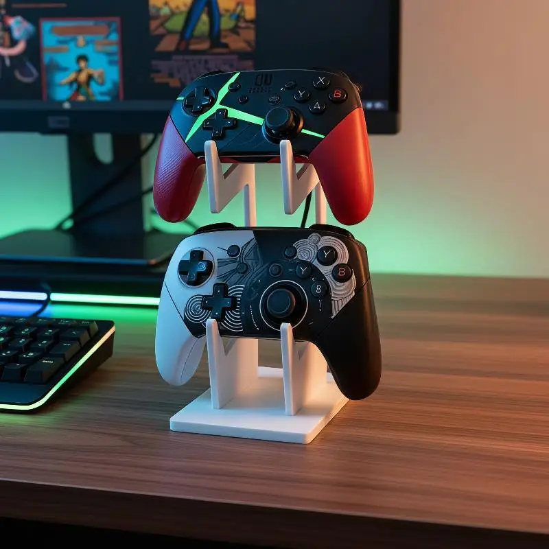 1PC Dual-Layer Game Controller Stand Holder Display Rack Organizer For Desktop TV Gaming Room Accessories Universal