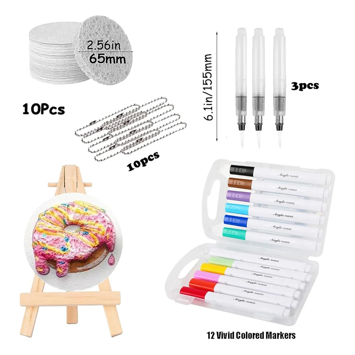 ABNJ Magic Puffy Paint,3D Drawing Magic Canvas Sponge,Puffy Popcorn Drawing Texture Painting Kit,DIY Bubble Drawing Pens view 4