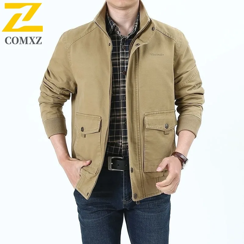 

Men Outdoor Leisure Windbreaker Winter Coat Thickened Cotton-Padded Jacket Waterproof Windproof Fleece Lined Thermal Outerwear