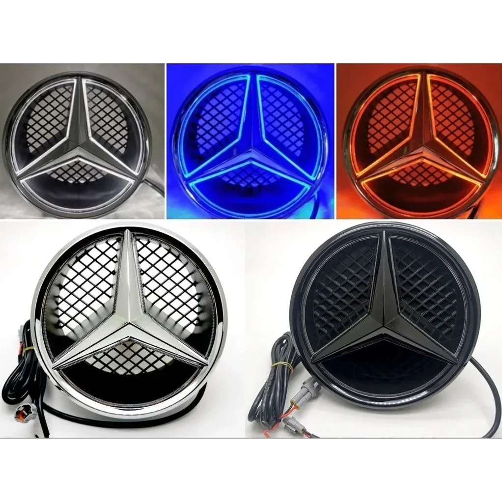 Car Front Grilled Star Emblem LED Illuminated Logo for Mercedes Benz W166 X205 GLS350 400 500 550 AMG/GLS63 White Blue Red Ligh