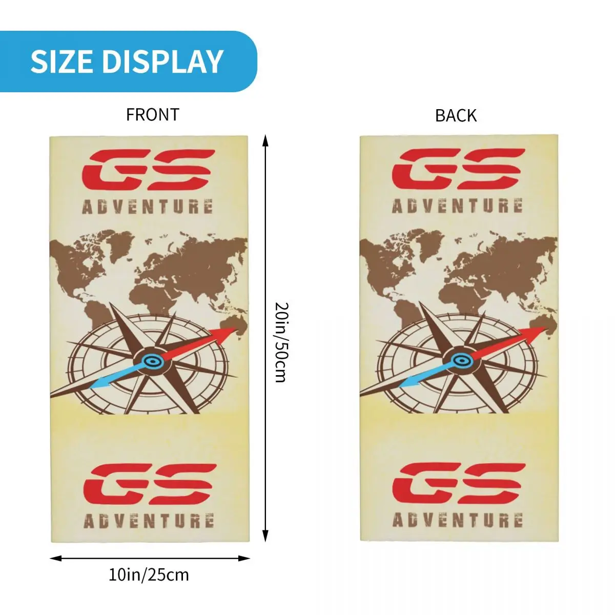 GS-Bandana con estampado del mapa del mundo para hombre y mujer, pasamontañas de motociclista, bufanda mágica cálida, diadema deportiva, Unisex, a prueba de viento