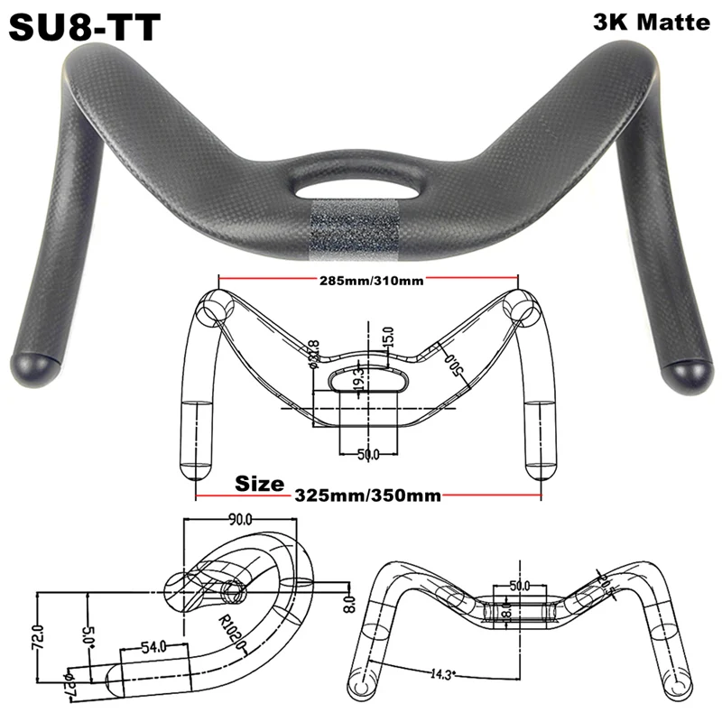 

BIKEDOC SU8-TT UCI Carbon Cycling Track Handle Sprint Match Bicycle Handlebar TT Bike Handlebar Fixed 31.8mm sports