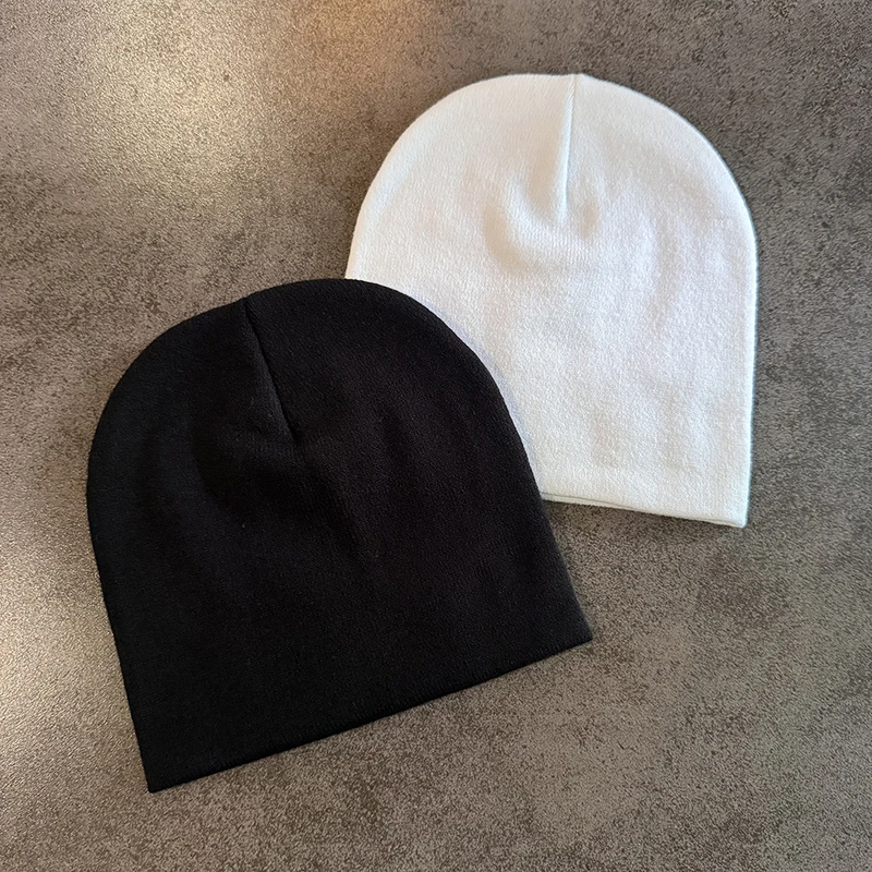 หมวกไหมพรมถักสีตัดกันสไตล์นิวสตรีท สำหรับฤดูใบไม้ร่วงและฤดูหนาว อุ่นสบาย สไตล์ Y2K ฮิปฮอป