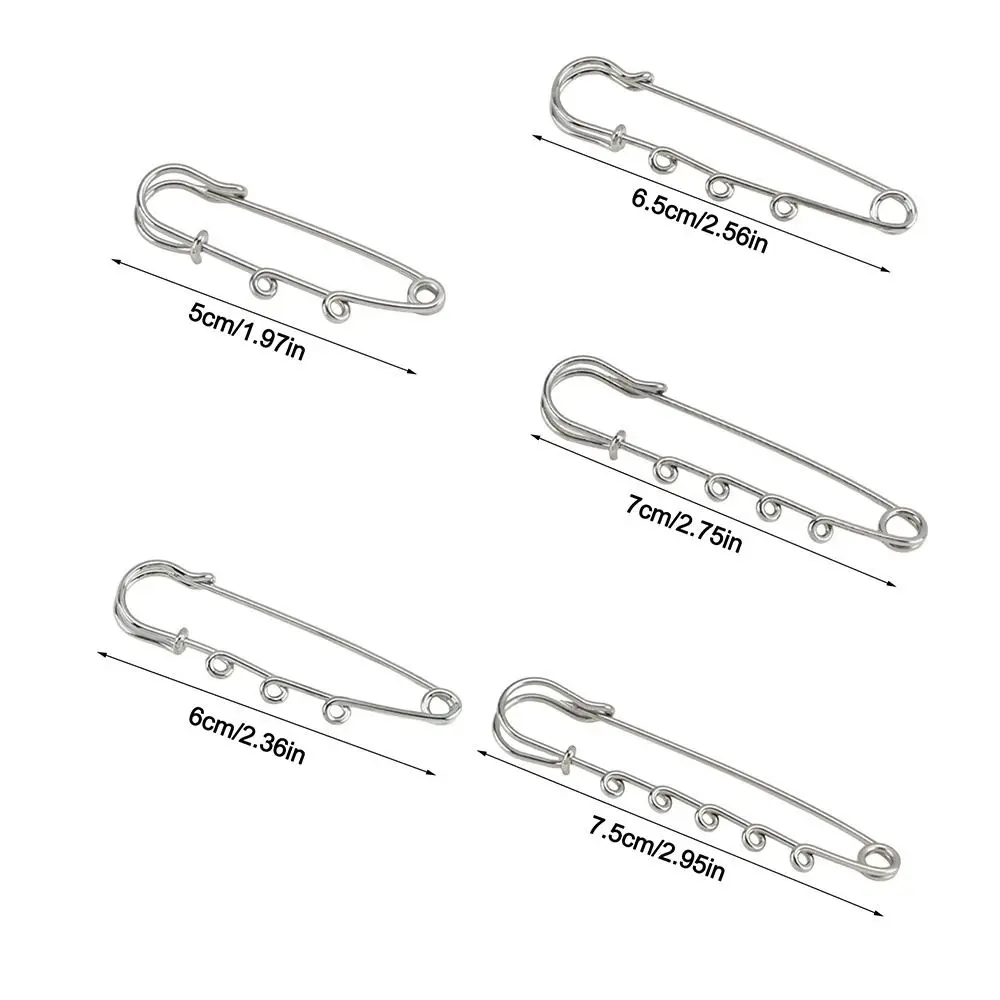 Silver Safety Brooch Pins DIY Charms Multi Holes Connectors Brooch With Holes Findings Accessories Brooches Dress Decoration view 6