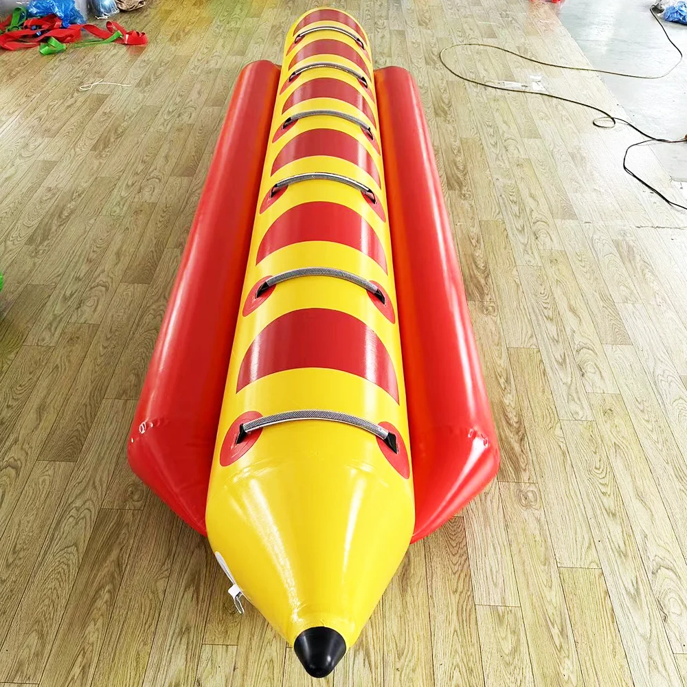 

Inflatable 3/4/5/6/7/8 seatyellow and blue Flying Fish Towable Tube Aquatic Banana Boat water for Beach Water Park Game