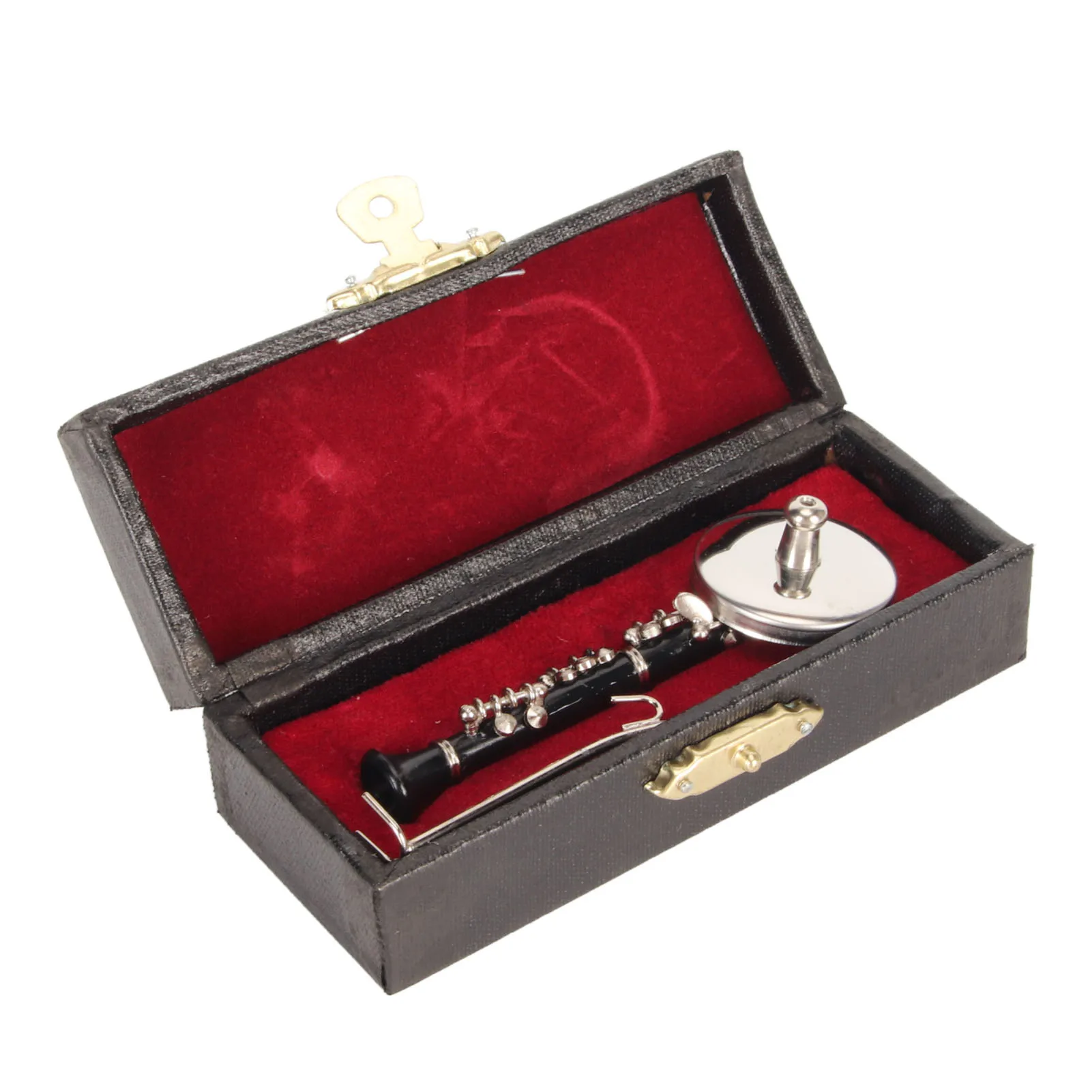 Miniature Clarinet .15in Storage Box Clarinet Model  Musical Instruments Display Stand Desk Decoration for Birthdays