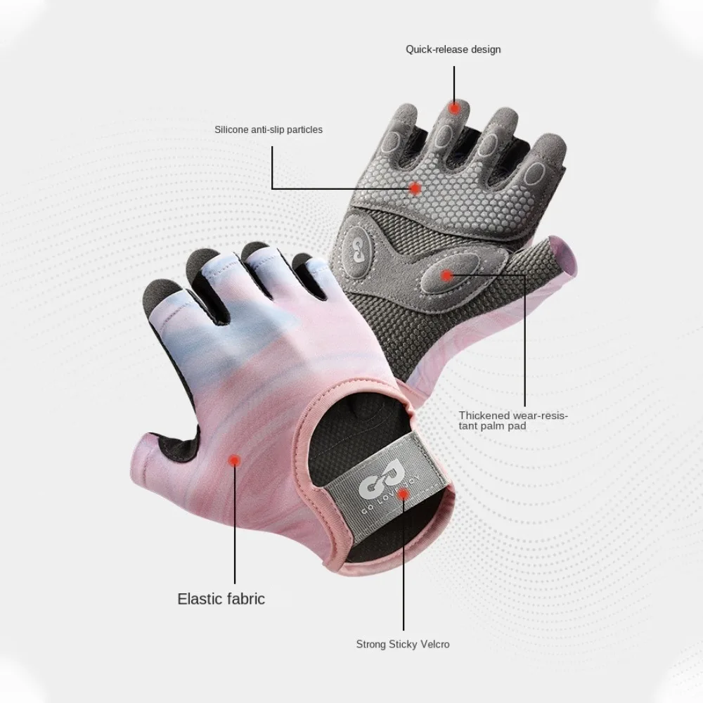 Half Finger Half Finger Gloves Nylon Breathable Workout Gloves Non-slip Multiple Colors Bodybuilding Gloves Lifting