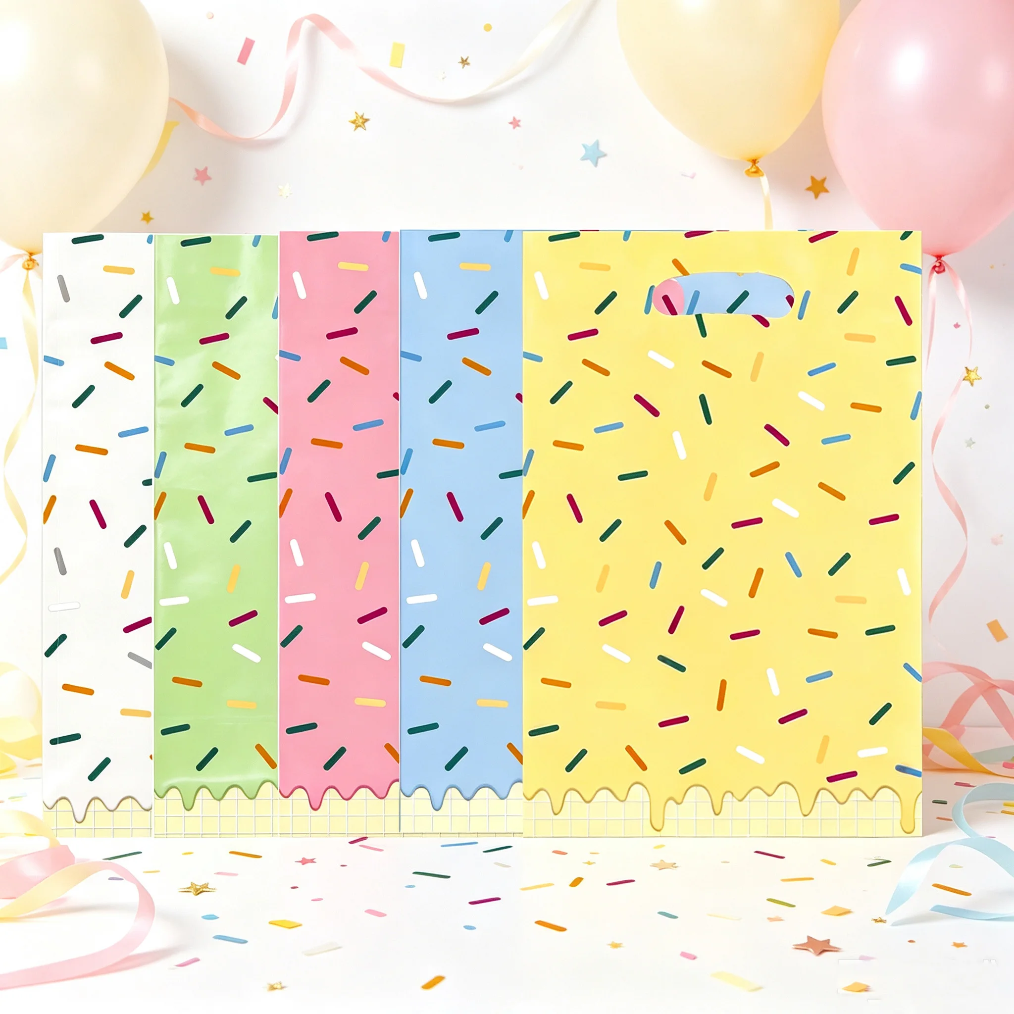 10/30/50 Stück Rosa Dessert-Themen-Geschenktüten Kindergeburtstag Dekoration Tragetaschen für Süßigkeiten Party-Deko – Detail 7