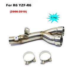 For Yamaha R6 YZF R6 2006-2020 Exhaust Muffler Y Mid Pipe Link YZF-R6 Motorcycle Link Muffler Pipe System Eliminator