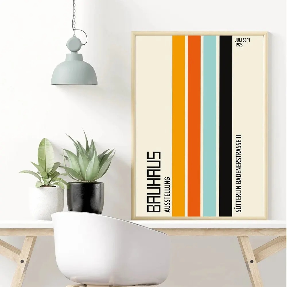 3 قطعة/المجموعة الحديثة التجريد خمر باوهاوس معرض الرسم الرسم الرسم على لوحات القماش الجدارية الملصقات لغرفة المعيشة ديكور المنزل