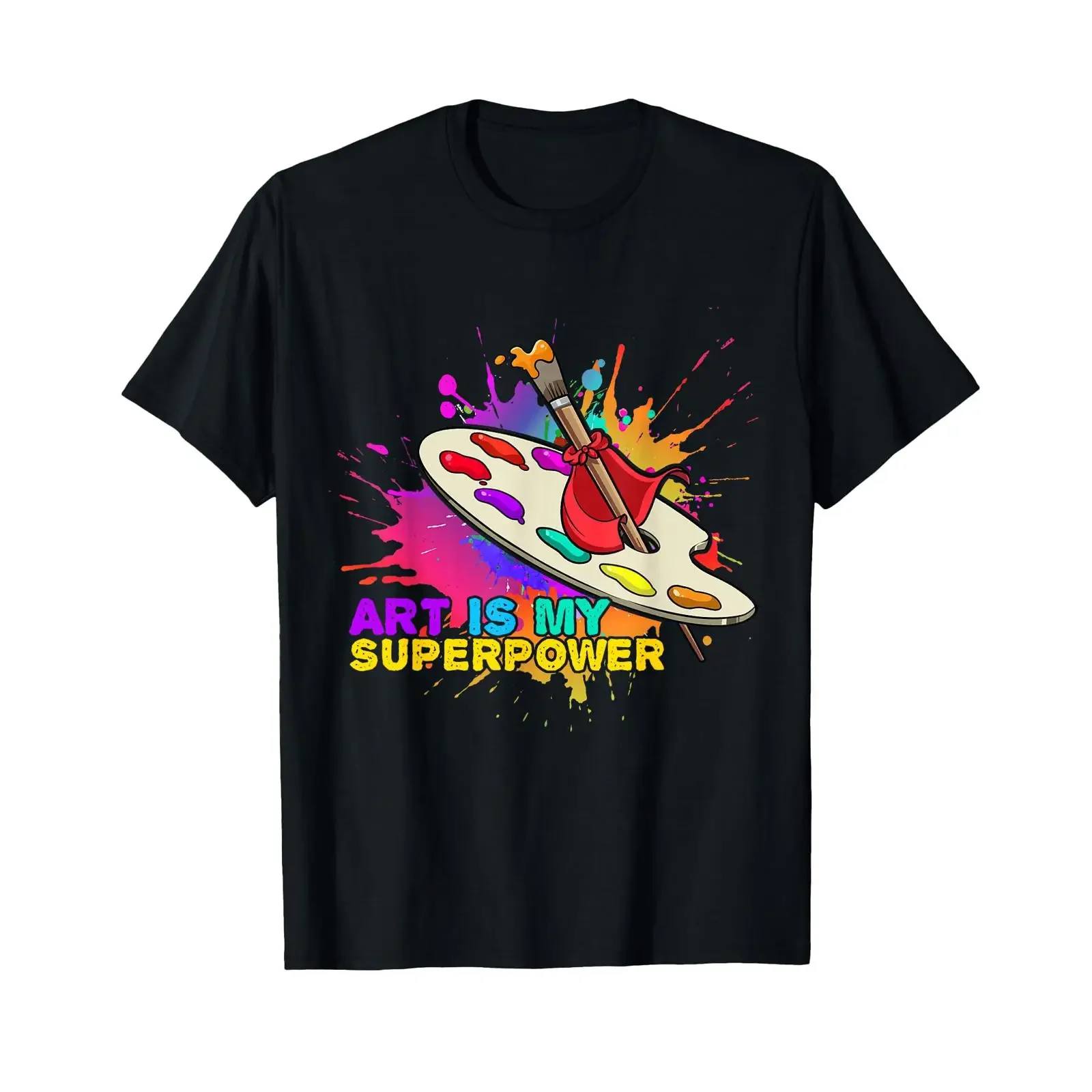 Artist Painter Art Is My Superpower Paint Splash T-Shirt, Vintage-Stil, gewaschen, Unisex, modisch, lässig, grafisch, weich, vielseitig, Streetwear
