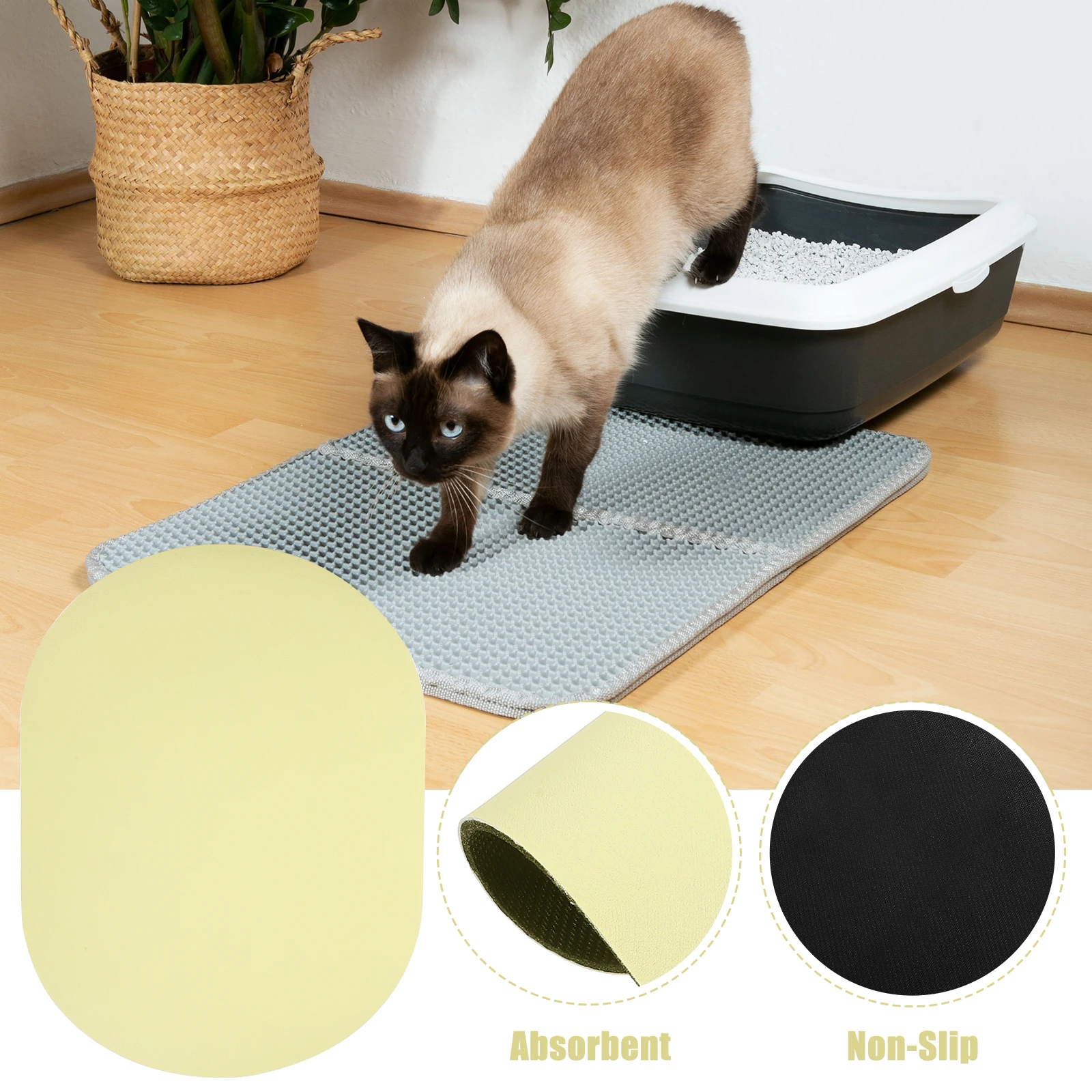 

Quick Dry Absorbent Pet Feeding Mat No Spill Non Skid Dog Water Bowl Durable Easy Clean Reusable Practical Dog Water Bowl Mat