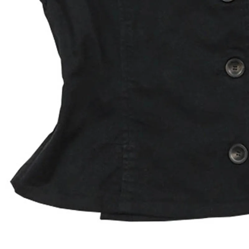 Y2K Vintage Harajuku Damski Krótki Top Sexy Obcisły Casualowy Zapinany na Guziki Bez Rękawów Golf T-Shirt Goth Punk Rock Hip Hop Streetwear