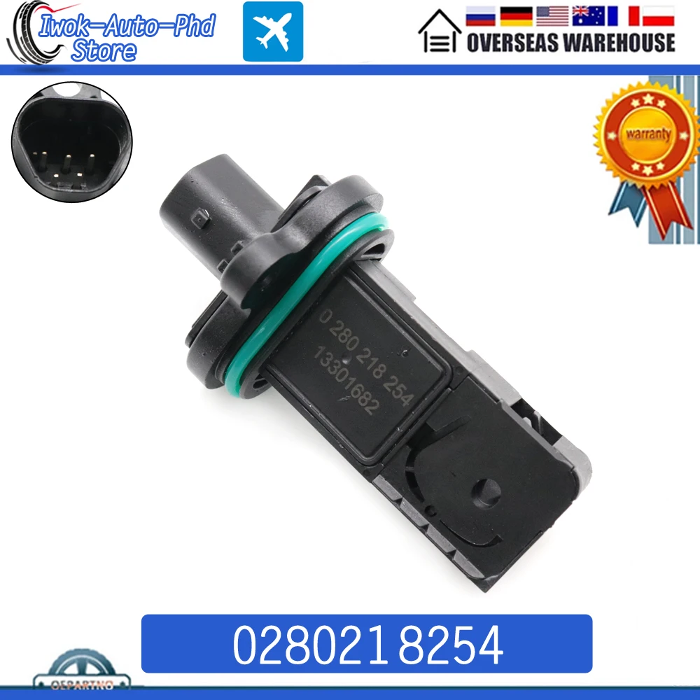 0280218254 Car MAF MASS AIR FLOW METER SENSOR For CADILLAC ELR CHEVROLET CRUZE ORLANDO SONIC TRAX VOLT 1.4L 1.8L