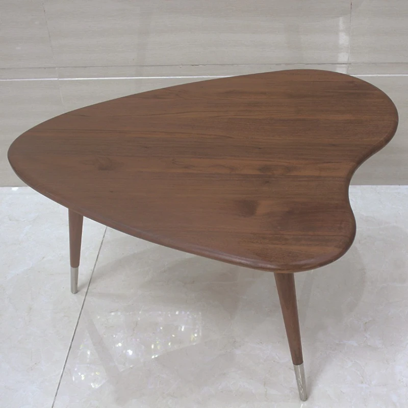 طاولات القهوة الفاخرة الخفيفة المصنوعة من الخشب الصلب في القرون الوسطى الشمال شعبية على شكل قلب طاولات القهوة غرفة المعيشة أثاث المنزل Quemo JTC #5