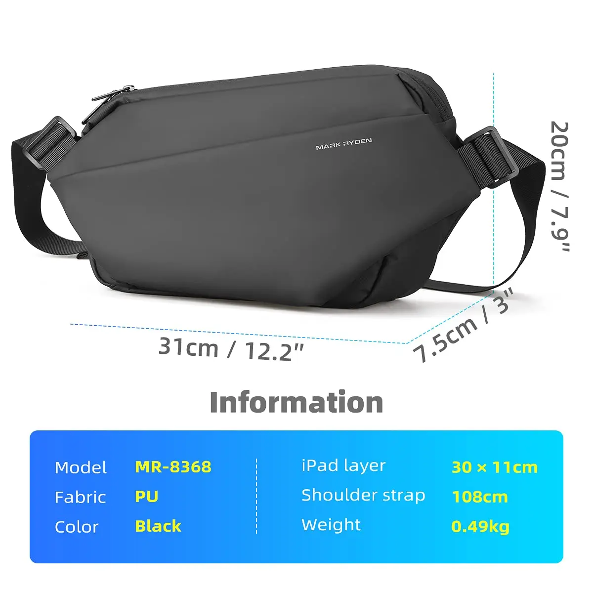 Compact EDC Sling Bag, Minimalist Chest Shoulder Backpack Crossbody Bag for Men and Women, Lightweight Everyday Carry Bag for Tr