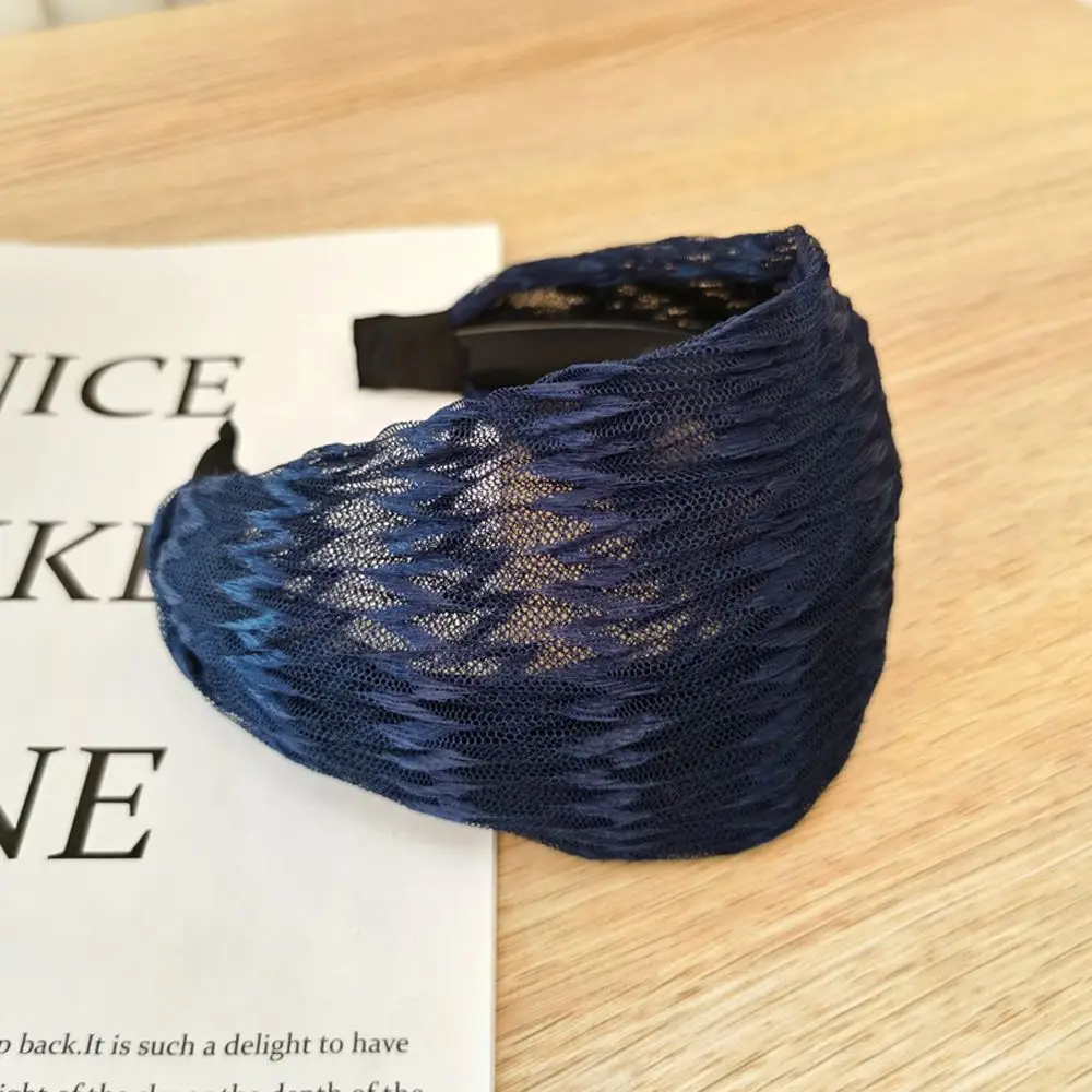 Fashion Retro Cloth Wide Edge Headwear Wash Face Gift For Mom Korean Style Headband with Toothed Hair Hoop Women Hair Band