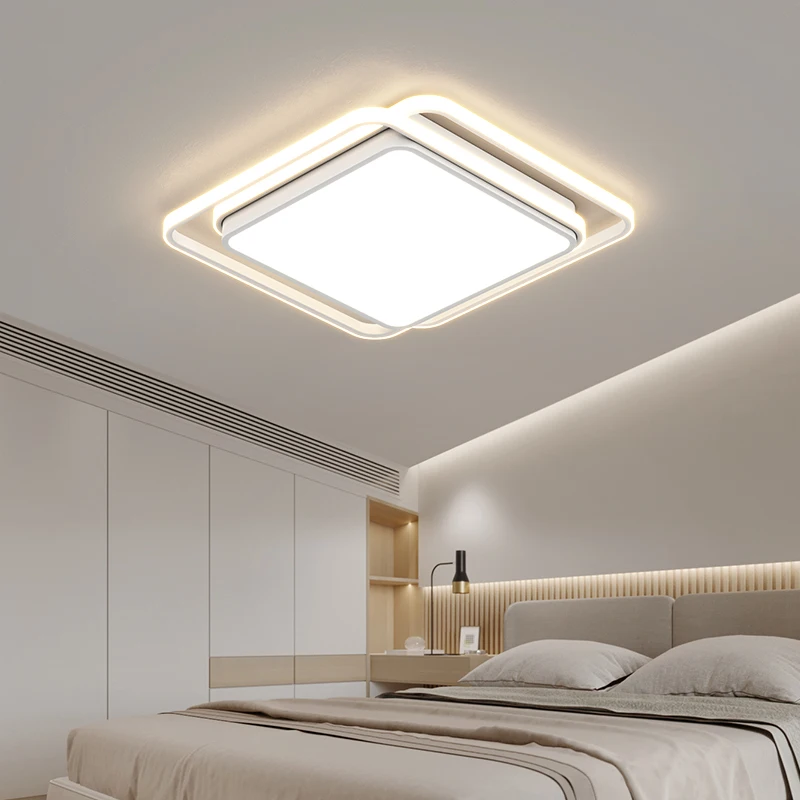 LED ceiling light, living room, bedroom, simple modern dining room light, rectangular light, three color dimming