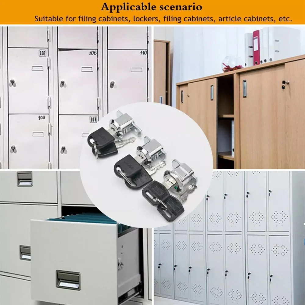 Iron Cabinet Insert Linkage Toolbox Lock Durable Portable Drawer Lock Fastening Tab 180° Rotation Unlocking File Cabinet Lock
