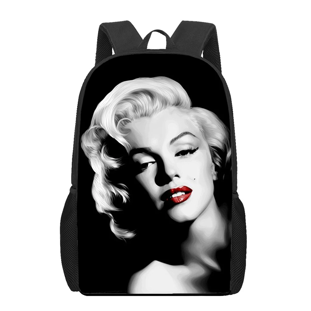 Marilyn Monroe Bedruckte Kinder Mädchen Jungen Schultaschen Kinder Büchertaschen Teenager Täglich Lässiger Rucksack Schulter Reiserucksack