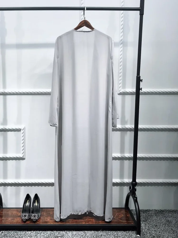 Ropa islámica turca Abaya abierta musulmana para mujer, vestidos largos florales con cuentas, vestido largo árabe de Dubái con cordones, caftán