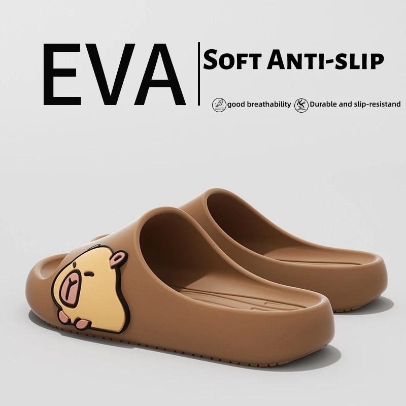 نمط جديد إيفا لطيف كابيبارا تصميم سميكة لينة وحيد شبشب داخلي مريح بنين بنات الرجال النساء صندل #5