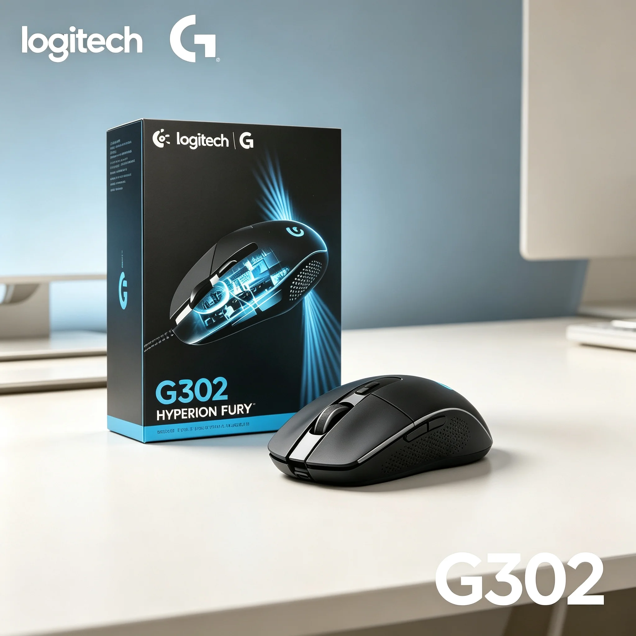Logitech G302 Wired Gaming Mouse 4000 DPI Adjustable RGB Backlit Ergonomic Mice For PC Gamer Laptop Office Work