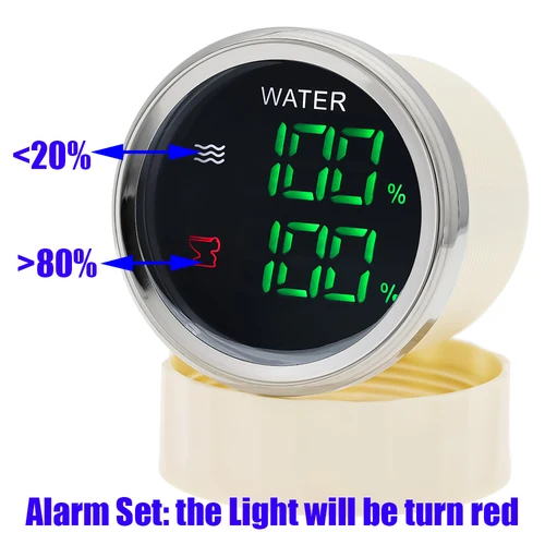 Imagen 2 del producto Medidor doble Digital con alarma 0-190ohm 52MM nivel de agua + medidor de nivel de aguas para Sensor de nivel de aguas/sabres coche barco marino personalizado