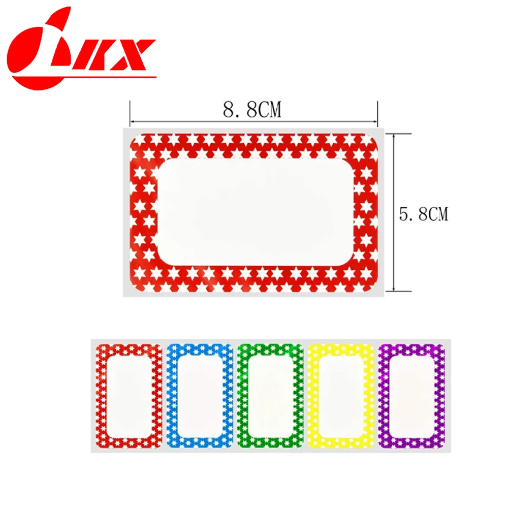 LKX 400PCS Colorful stars Self Adhesive Assorted Stickers Removable Label Stickers Name Tag Bottle File Document School Supplies