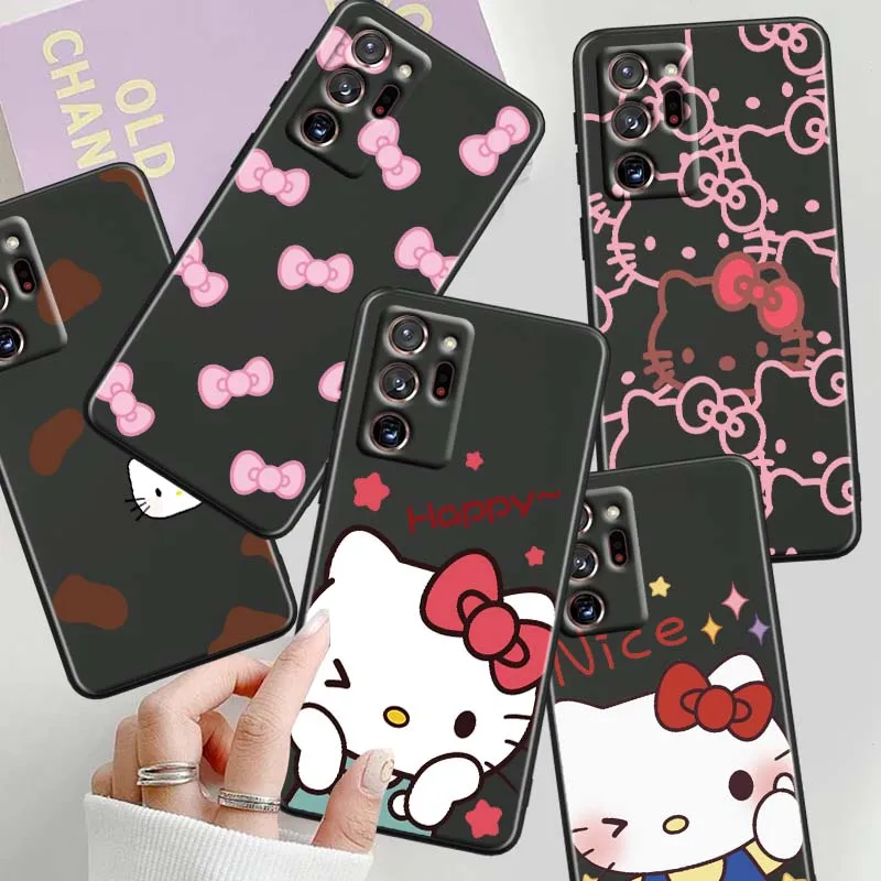 

Sanrio Cartoon Hello Kitty For Samsung A42 A41 A35 A34 A33 A32 A25 A24 A23 A21s A04 A03 Note 20 Ultra 5G Black Phone Case