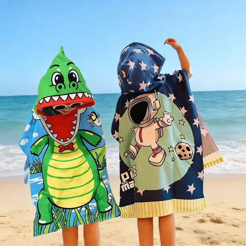 Hooded Poncho Bath Towels, Suitable for Home, Outdoor, and Beach Use, the First Choice for Children's Holiday Gifts