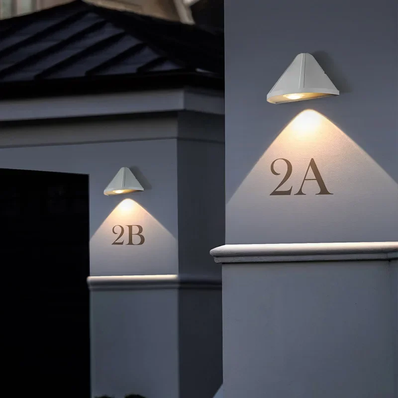 Waterproof Wall Lamps Led Lights Outdoor House Number for Garden Decor Courtyard Minimalist 5W Black White Modern Porch Light