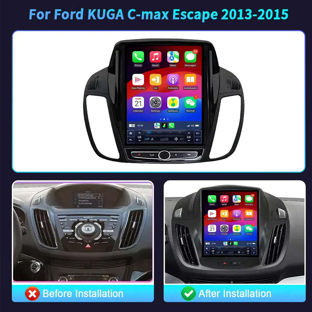 android 16 car radio For Ford Kuga 2 Escape 3 2012-2019 Android 13 Car Stereo Wireless CarPlay 2 Din GPS Navigation Bluetooth