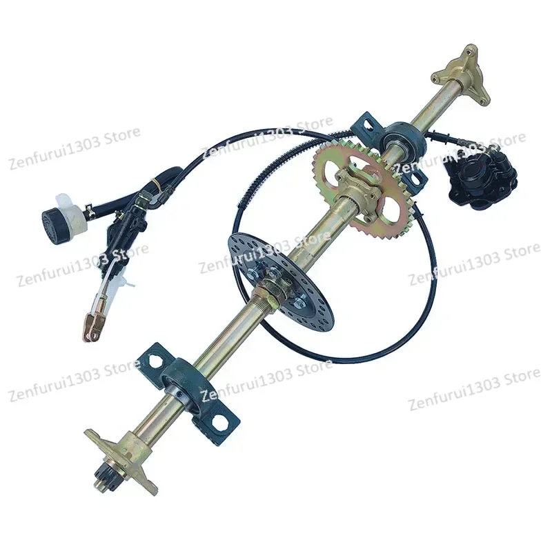 Four-wheel ATV Combing Accessories, Modified Rear Axle Hand and Foot Disc Brake Assembly, Rear Axle Flange with Plate