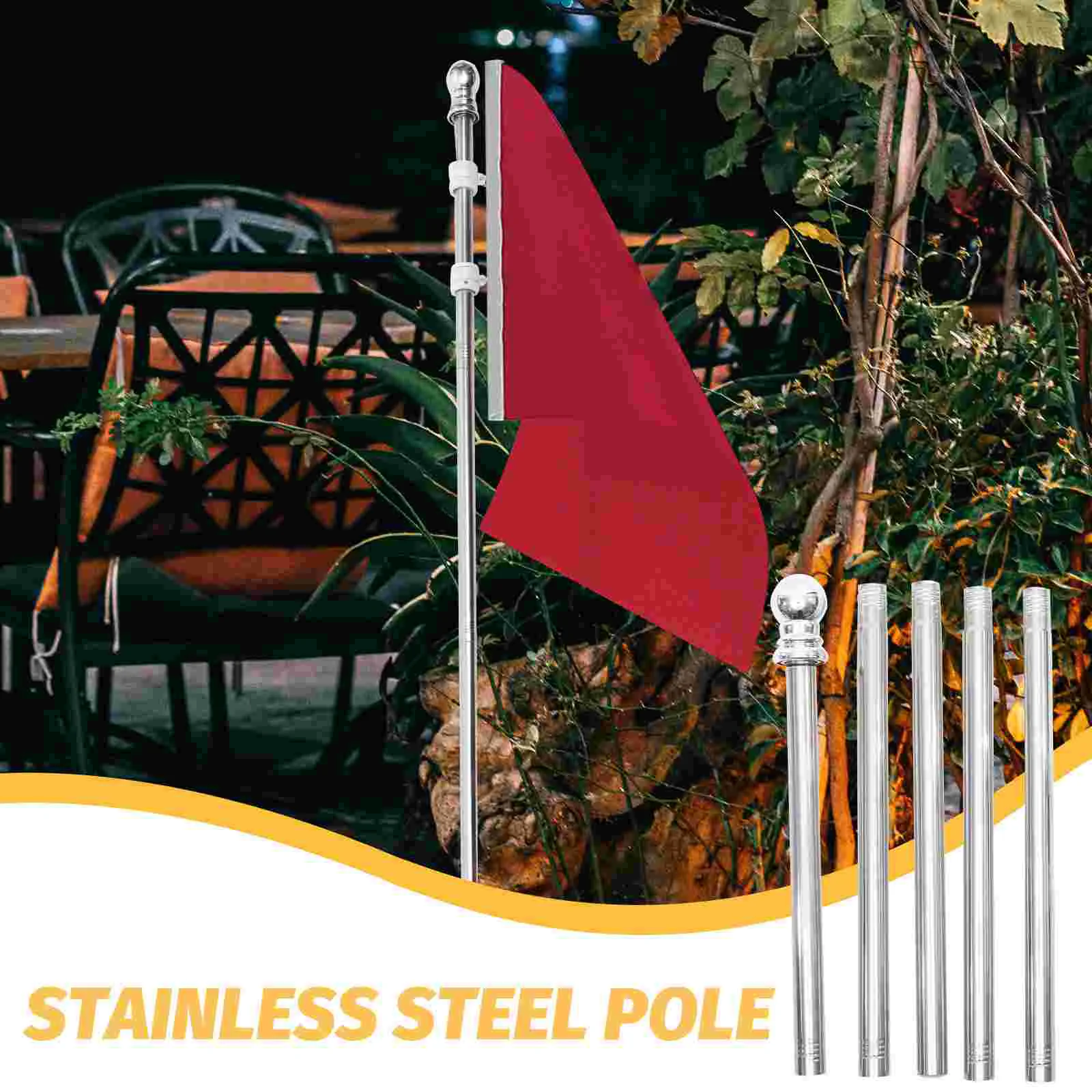 Garden Flagpole Professional Anti-winding for House Stainless Steel Outdoor Stand Metal Yard Eagle