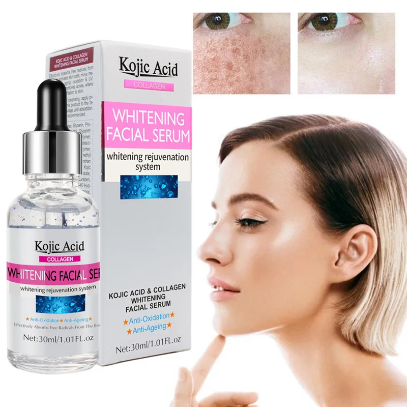 Kojic Zuur Serum Voor Gezicht Remover Hyaluronzuur Whitening Fade Melanine Anti Rimpel Gezichtsserum Huidverzorgingsproduct