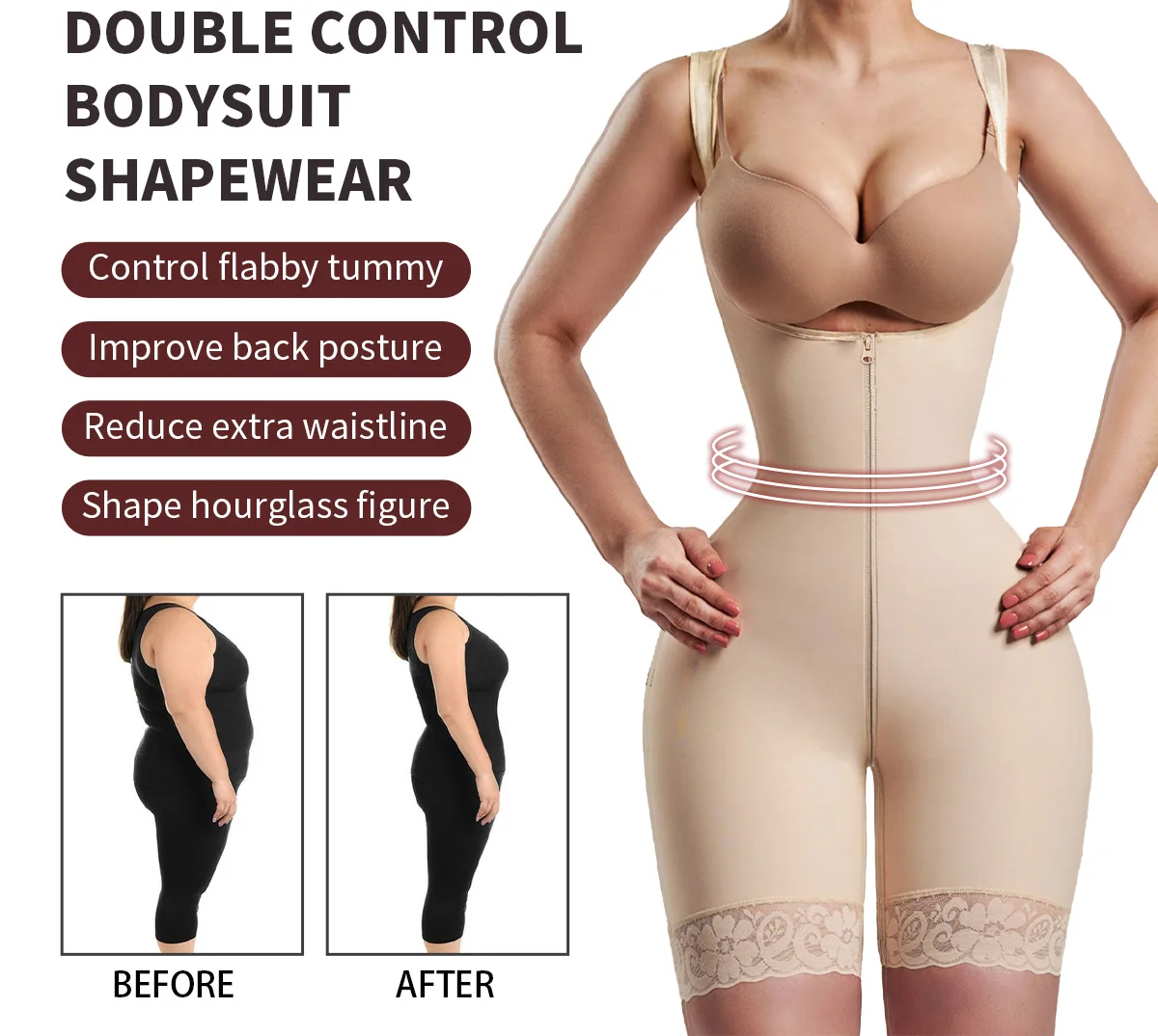 Fajas Colombianas Originales Shapewear High Compression Reducing and Shaping Girdles Women Slimming Butt Lifter Body Shaper