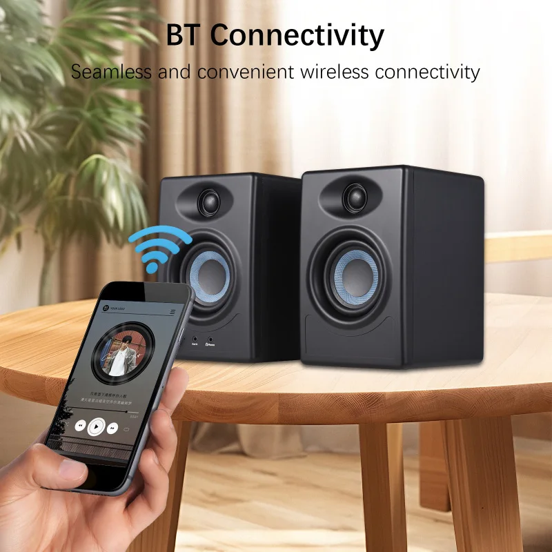 50W 1Pair Wireless BT Monitor Speaker Musical Instrument Accessories Active Near Field Monitor Speaker Stereo Balanced Input