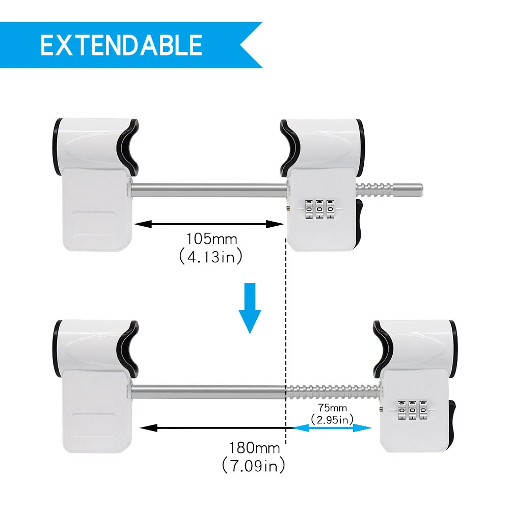 For Double Door Handle Lock with 3 Digit Combination Code Zinc Alloy Construction for Patio and Interior Doors