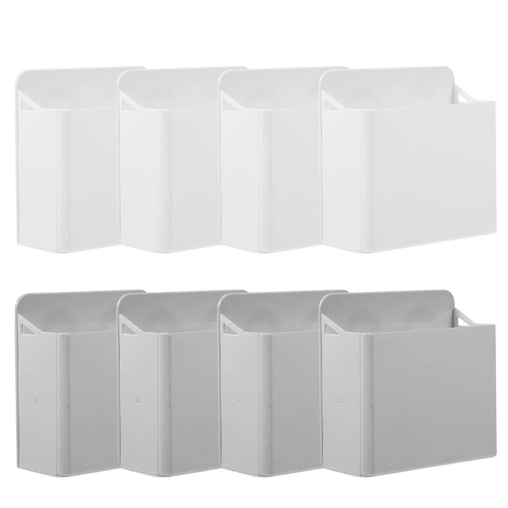

8Pcs Whiteboard Box Rectangular Pencil Holder Suction Cup Marker Organizer For Desk Stationery